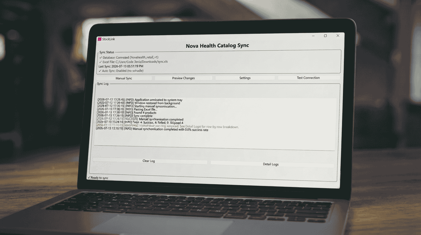 Nova Health – Desktop Product Sync Application